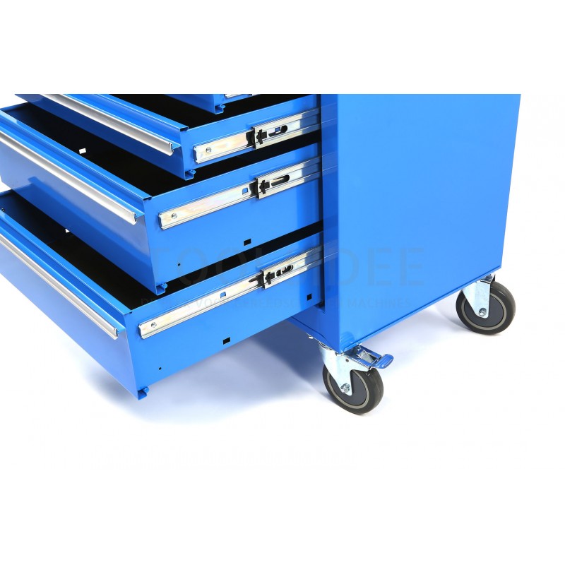 HBM 7 drawers high tool trolley - blue