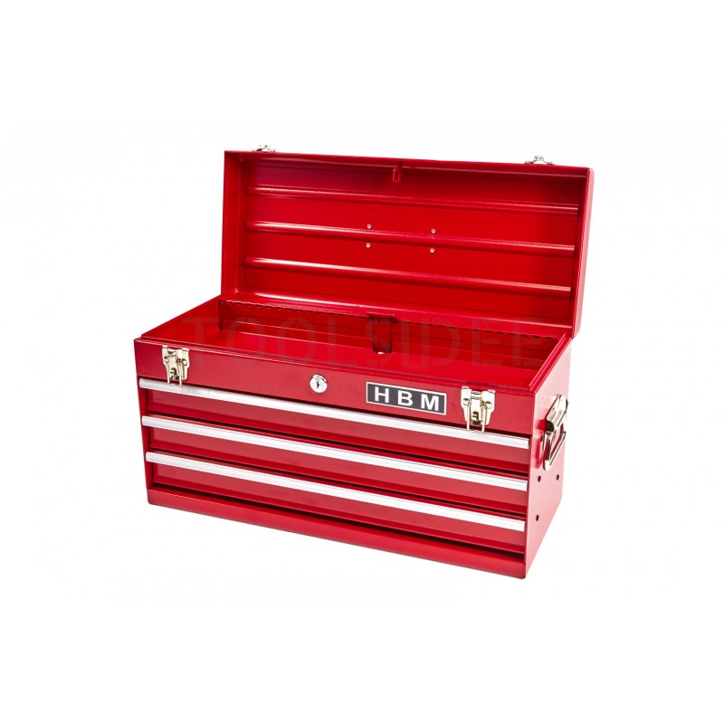 HBM profi tool box with 3 drawers - red