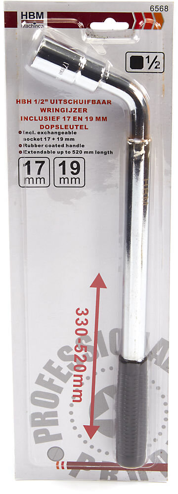 HBH ½ Extendable Wring Iron inkludert 17 og 19 mm socketnøkkel