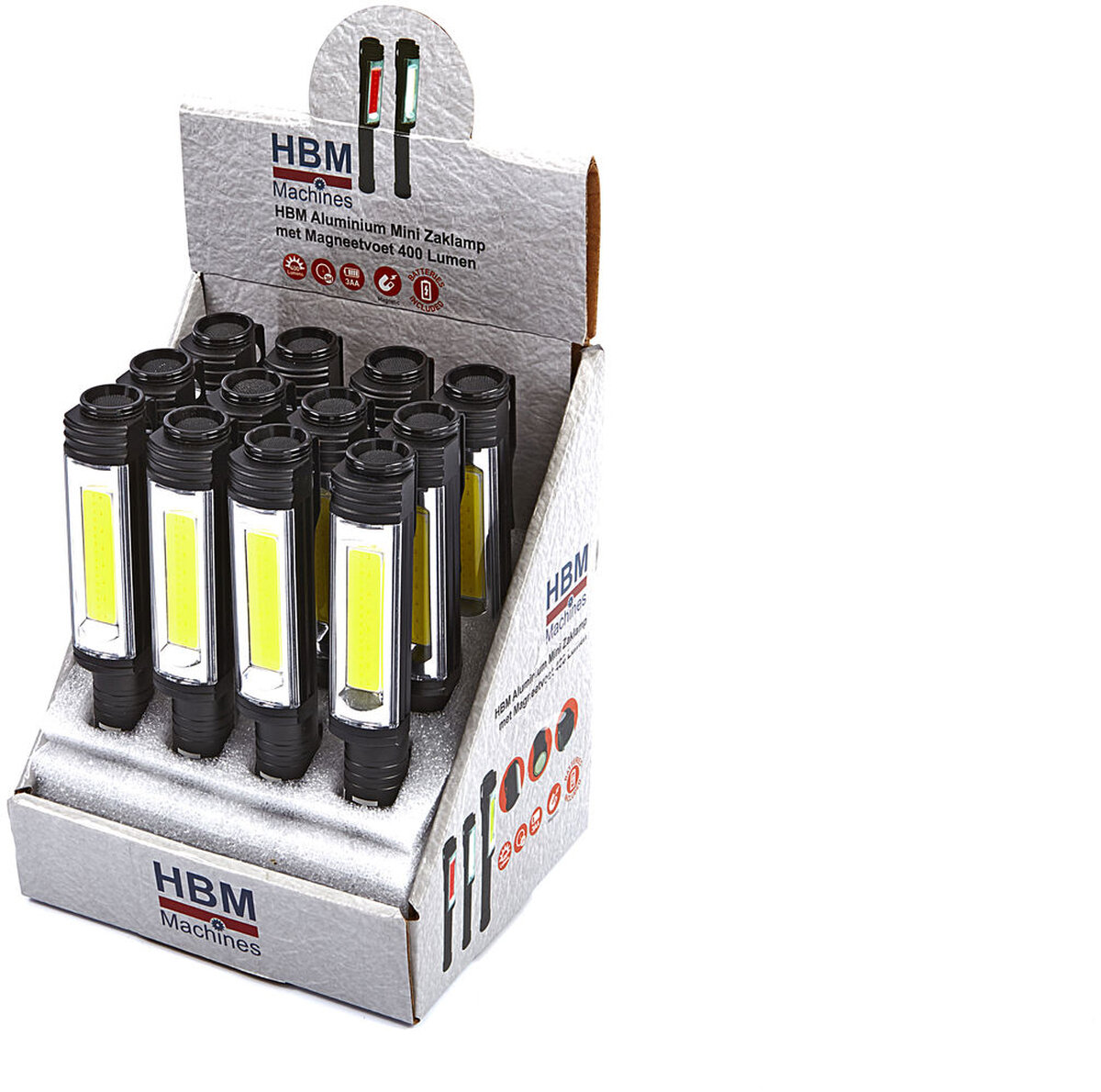 Hbm professionel LED aluminium mini lommelygte med magnetisk base 400 lumen Hbm professionel LED aluminium mini lommelygte med magnetisk base 400 lumen