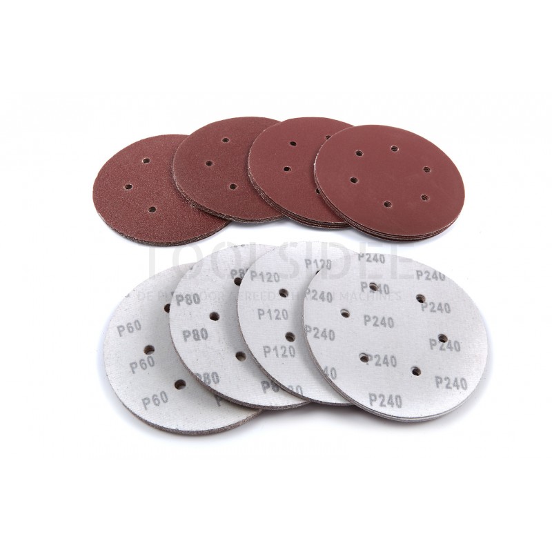 HBM 40 parts 150 mm. perforated velcro sanding disc set with velcro