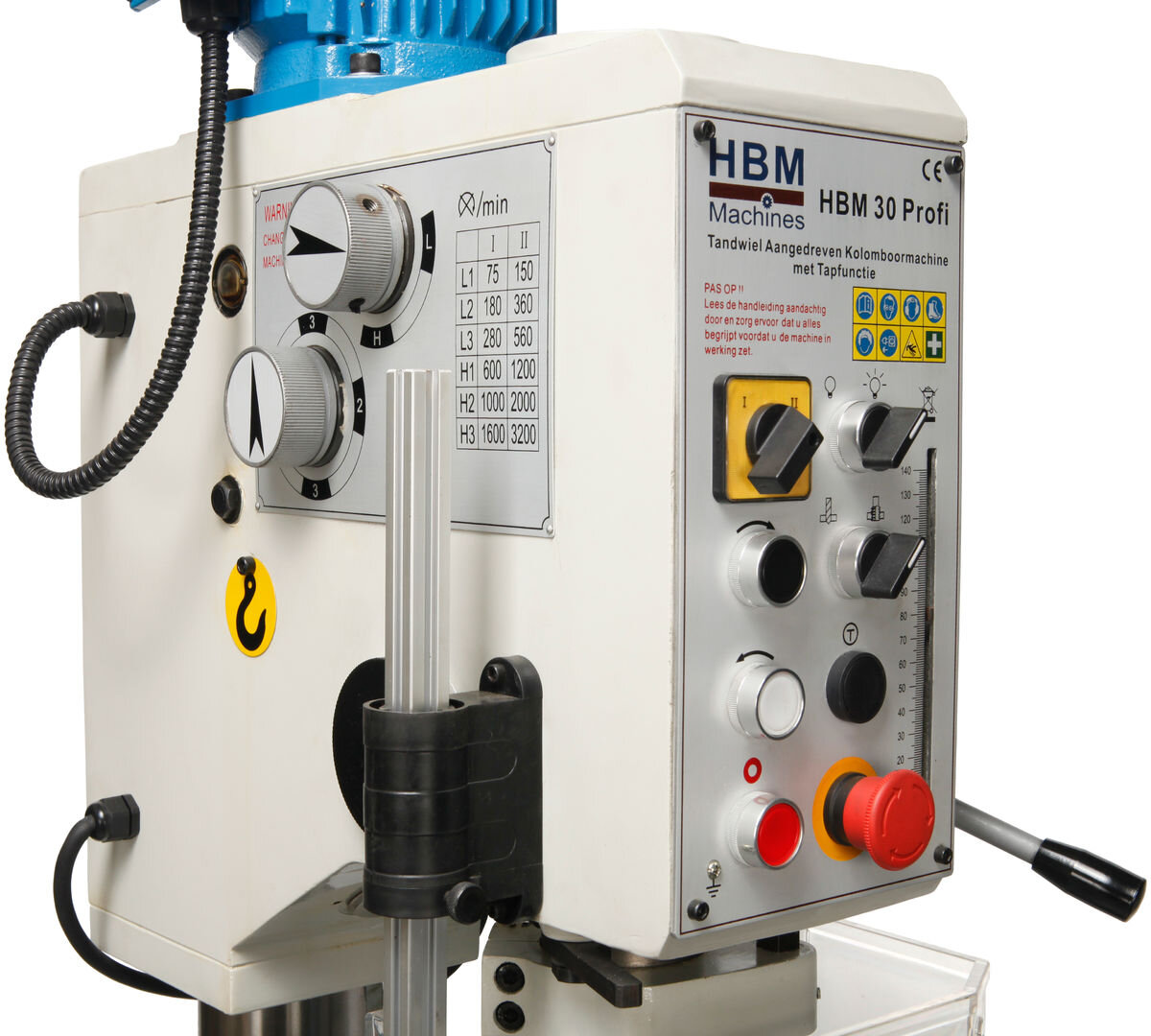 HBM 30 Profi Tandwiel aangedreven Kolomboormachine met Tapfunctie