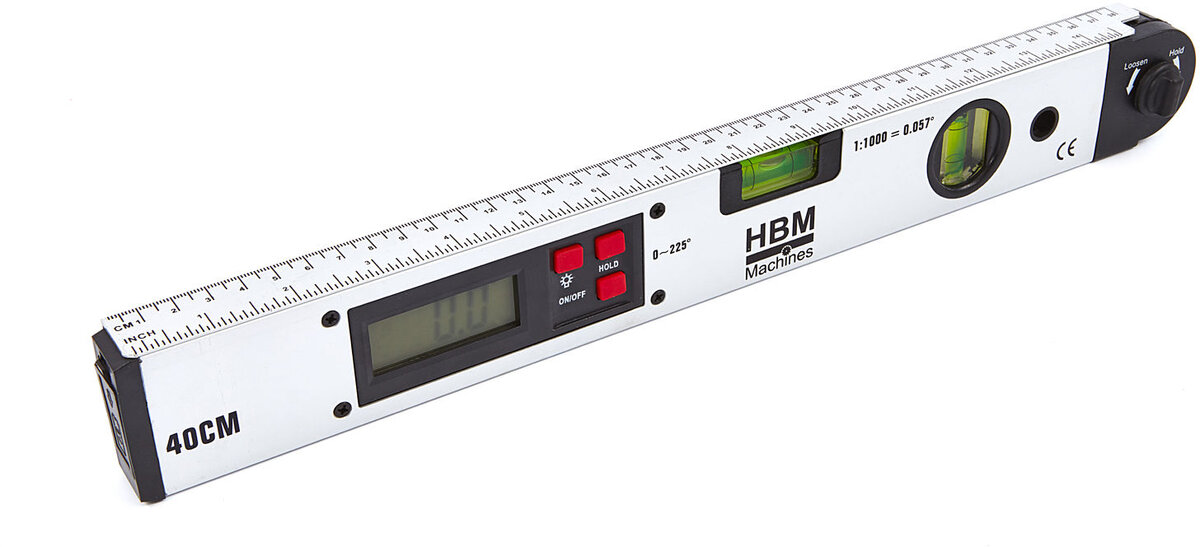 HBM 400 mm Digitale Hoekwaterpas - Zweihaak