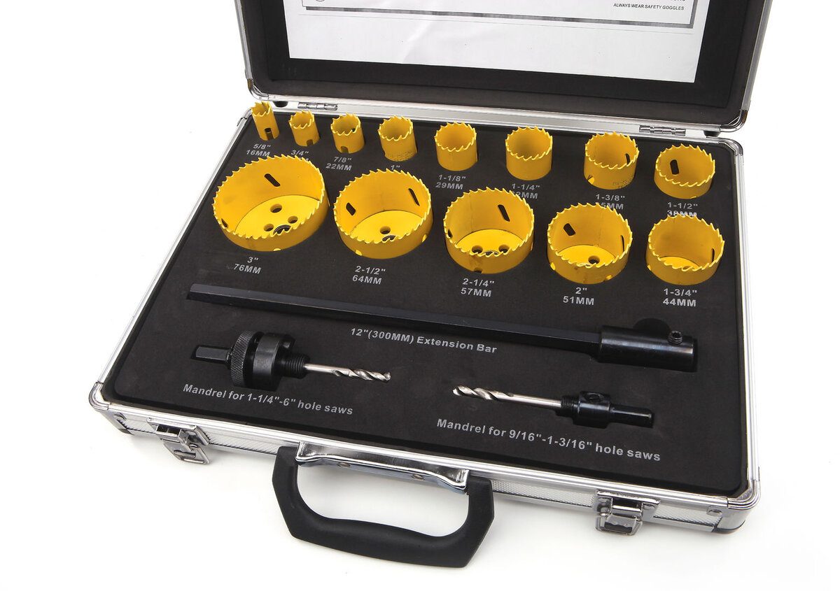 HBM 16 Piece Bi-Metal Hole Saw Set