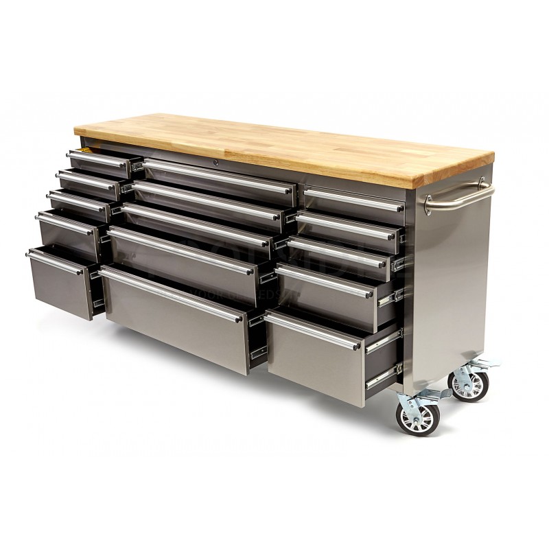 Banco Da Lavoro Professionale In Acciaio Inox 200x70 Cm - Portata 1200 Kg, Altezza Regolabile, Nero - 2