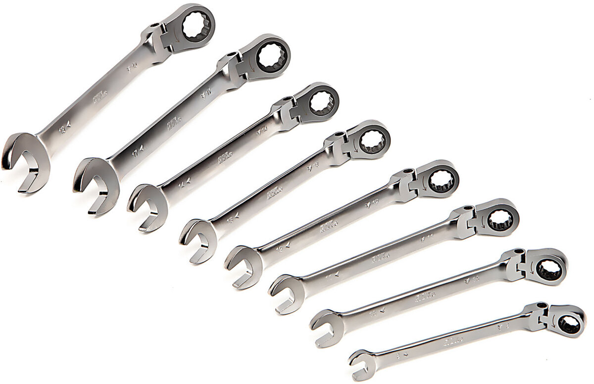 AOK 12-delt professionel vippering, skralde, nøglesæt med åben ende