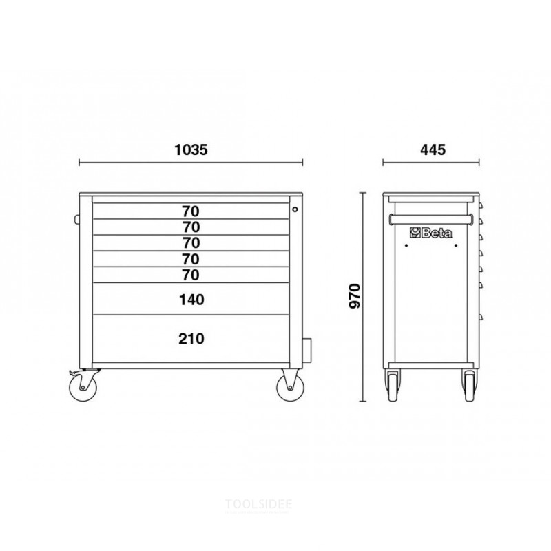 BETA 7 drawers xl tool trolley red - c24sa-xl 7 / r - 024002273