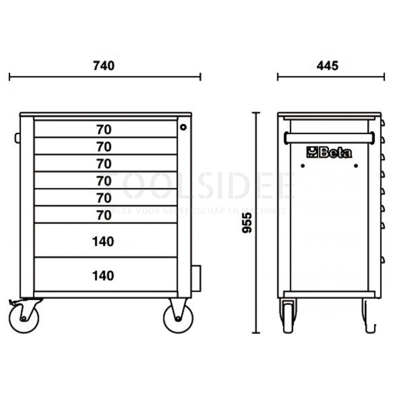 BETA c24 sa / o tool trolley with 8 drawers