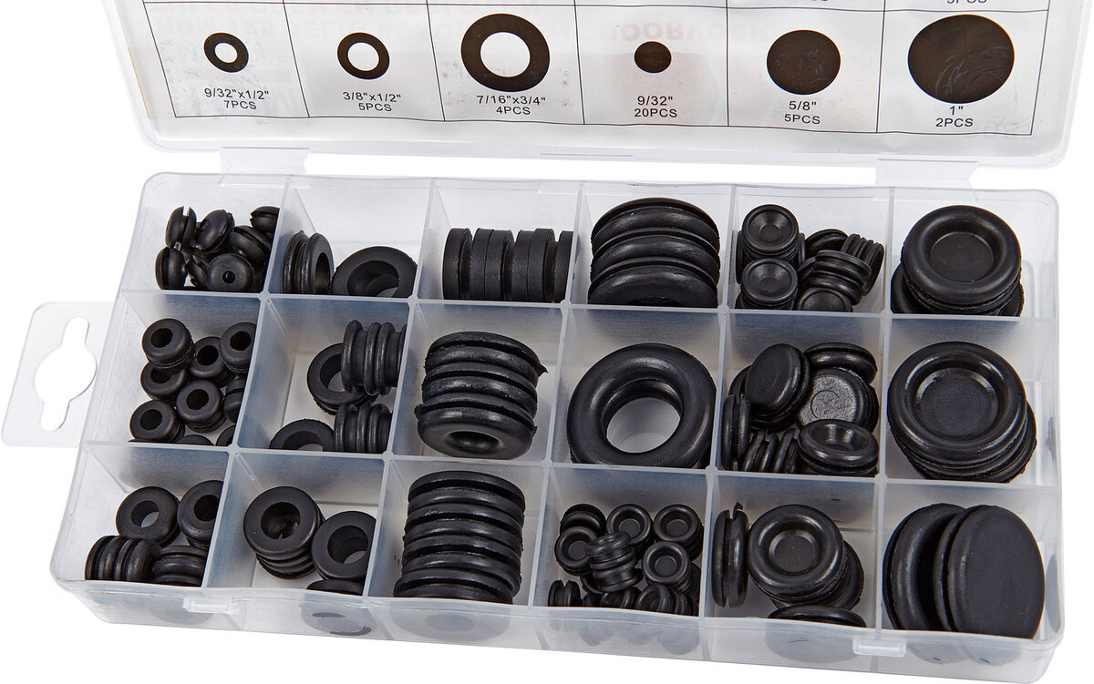 HBM 125 Delig Sortiment av grommets åpne og lukkede