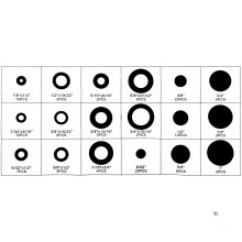 HBM 125 Delig Sortiment av grommets åpne og lukkede