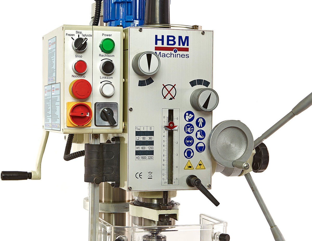 HBM 40 mm. professional gear driven drill press