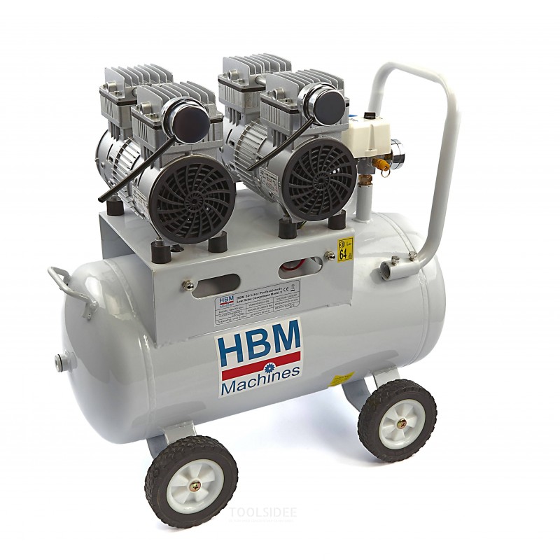 HBM 50 liters profesjonell lav støy kompressor