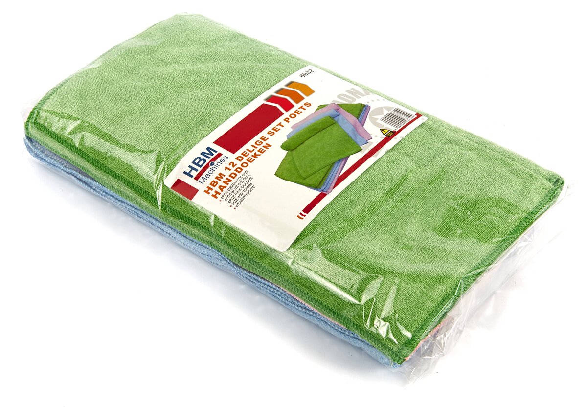 HBM 12-delt sett med rengjøring håndklær