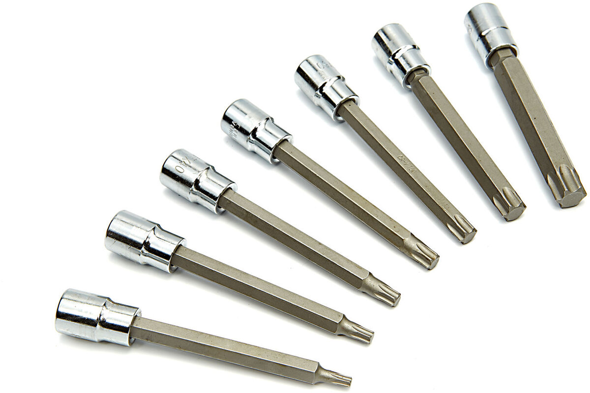HBM 7-delt profesjonell 3/8 lang TORX-sokkel T25 - T60 HBM 7-delt profesjonell 3/8 lang TORX-sokkel T25 - T60