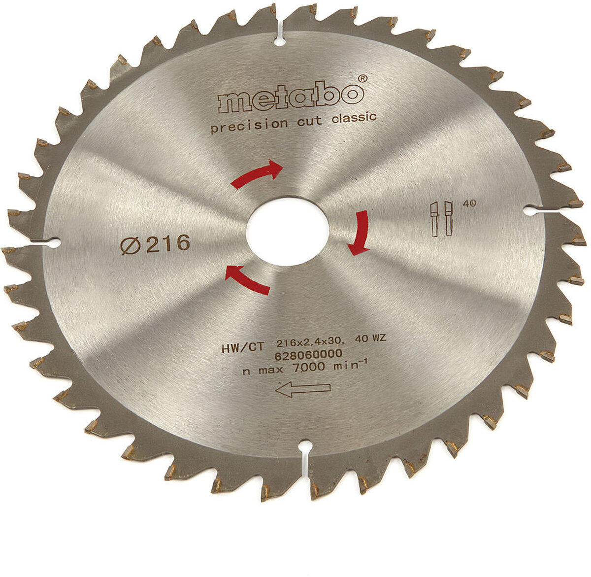 metabo 216 x 2.4 x 30 mm saw blade for wood 40t metabo 216 x 2.4 x 30 mm saw blade for wood 40t