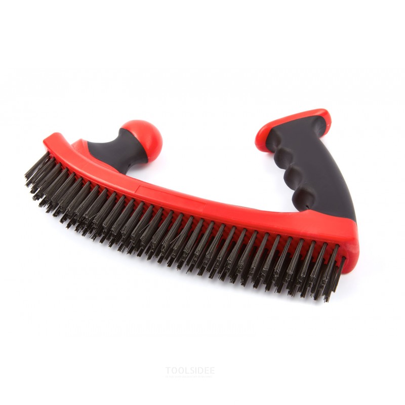 HBM professional steel brush with 5 rows and 2 handles