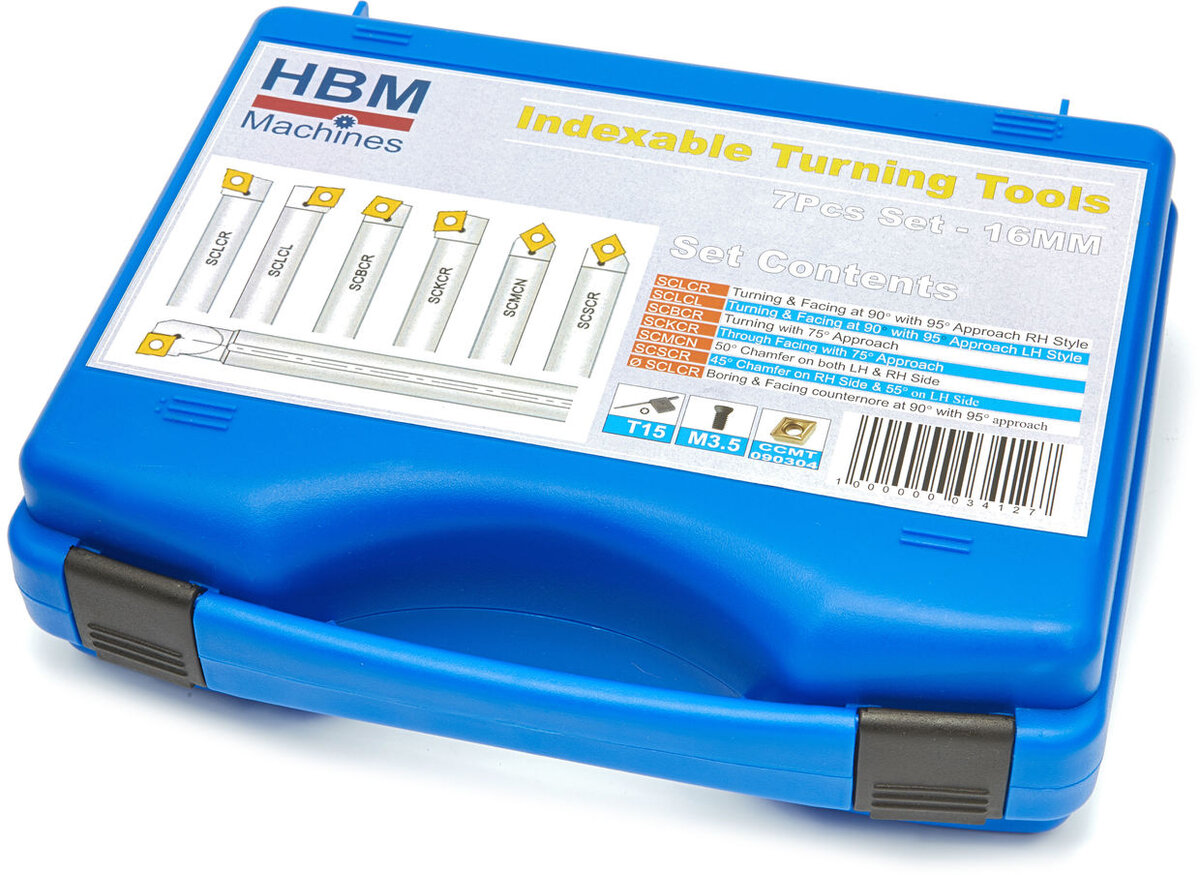 HBM 7 Delige Beitelset Met HM Wisselplaten