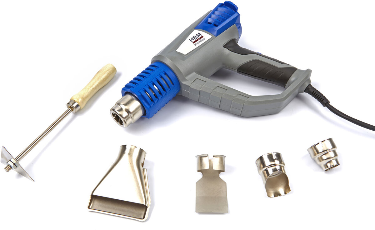 HBM Justerbar Hot Air Gun Deluxe 2000 Watt inkludert 6 tilbehør