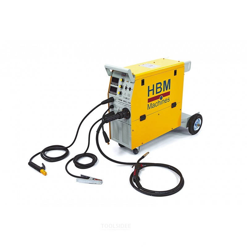 Machine de soudage professionnelle HBM MIG250 avec affichage numérique et technologie IGBT