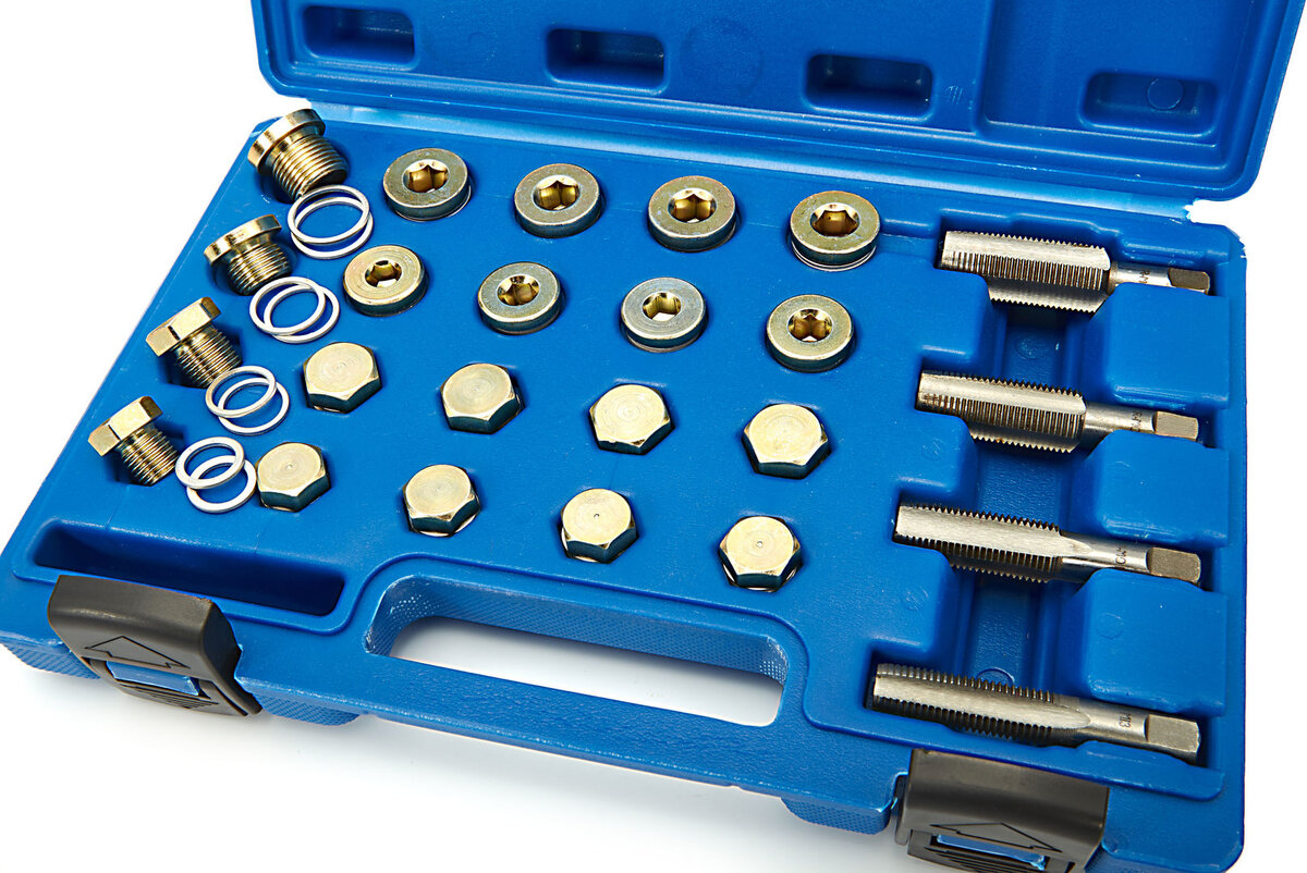 HBM 64-osainen kierrekorjaussarja öljyn tyhjennystulppa M13 - M20 HBM 64-osainen kierrekorjaussarja öljyn tyhjennystulppa M13 - M20