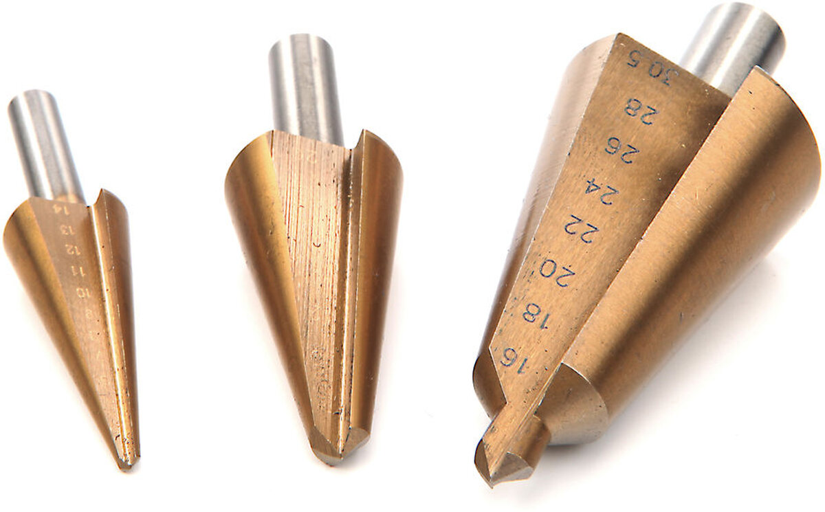 HBM 3-stykke konisk plate boresett med tinnbelegg HBM 3-stykke konisk plate boresett med tinnbelegg