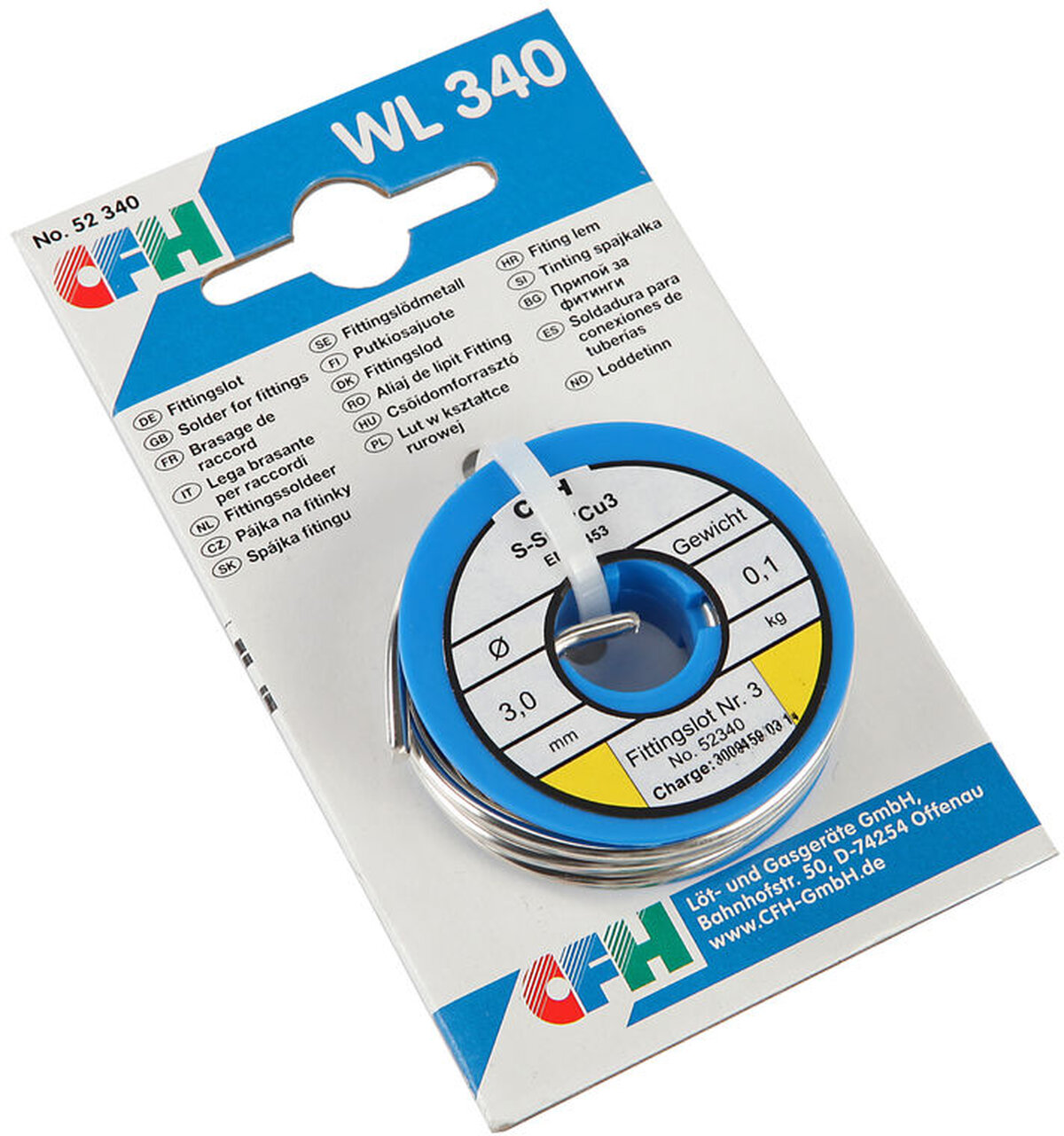 CFH Monteringslodd - WL 340 100 Gram. / 3,0 mm. CFH Monteringslodd - WL 340 100 Gram. / 3,0 mm.