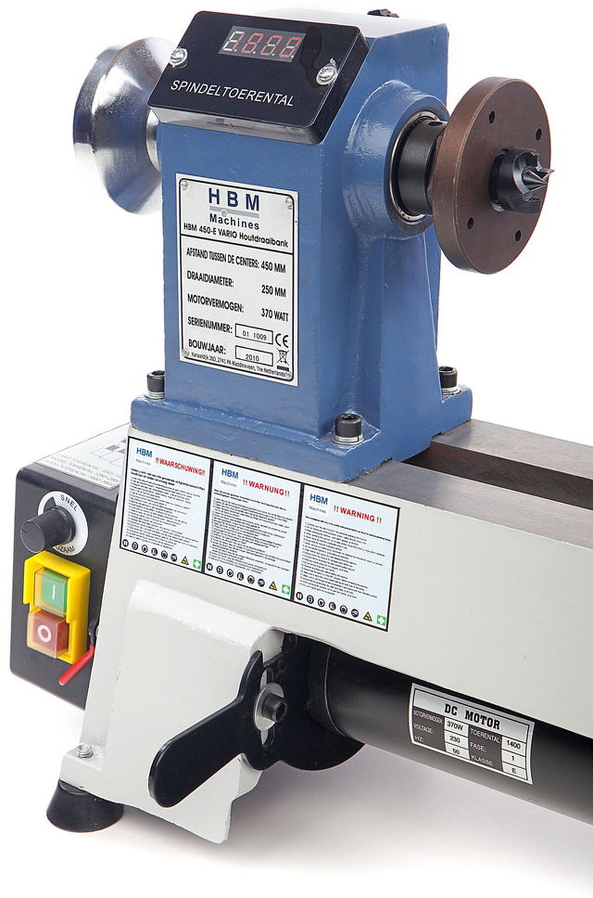 HBM 450 x 300 variable wood lathe