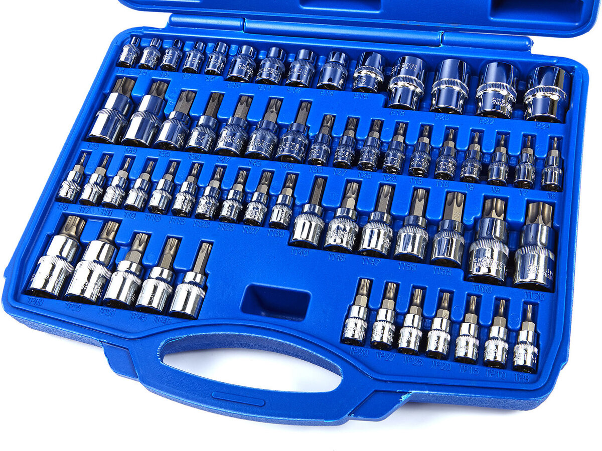 HBM 60 Delige Slagvaste Intern en Externe Torx Doppenset