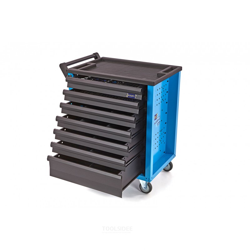 Hazet 121-piece filled 7-drawer tool trolley with foam inlays