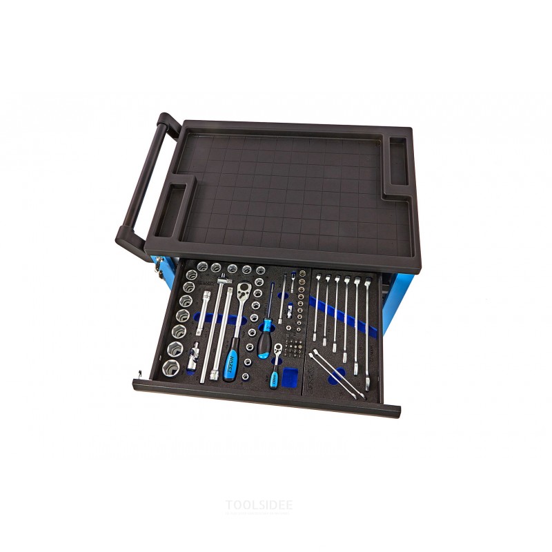 Hazet 121-piece filled 7-drawer tool trolley with foam inlays