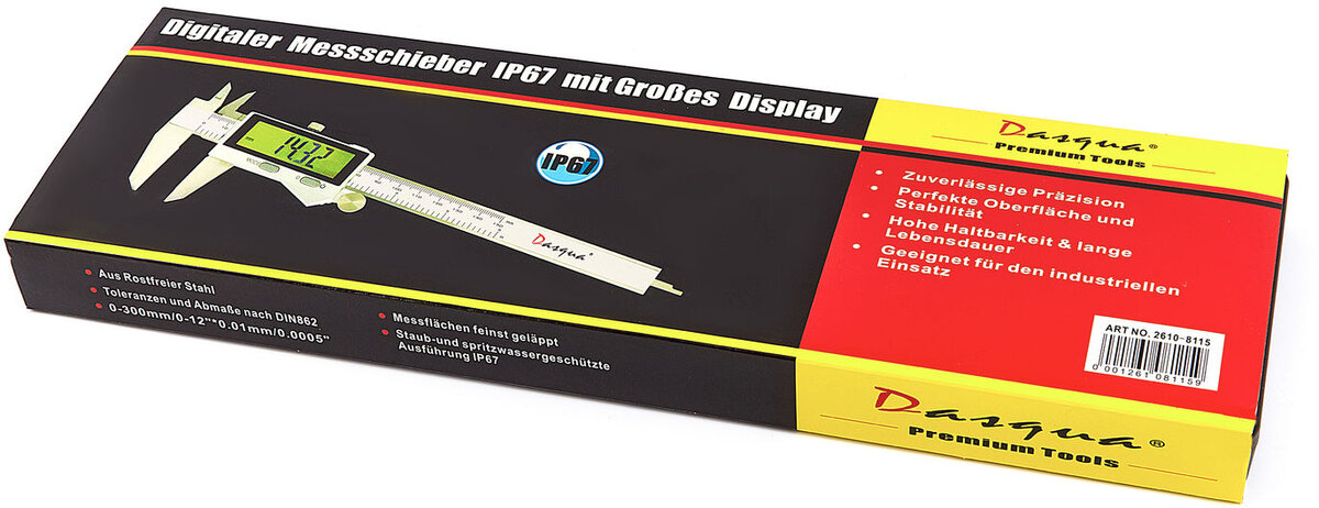 Dasqua Professional IP67 300 mm Digitaler Messschieber Spritzwassergeschützt