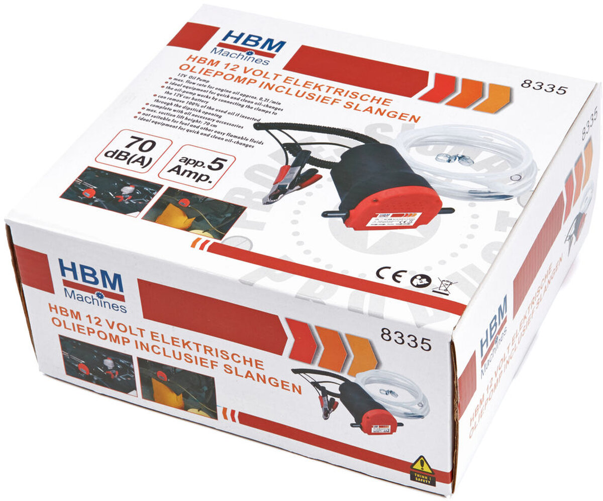 HBM 12 Volt Elektrisk Oljepumpe, Vevhuspumpe Inkludert Slanger