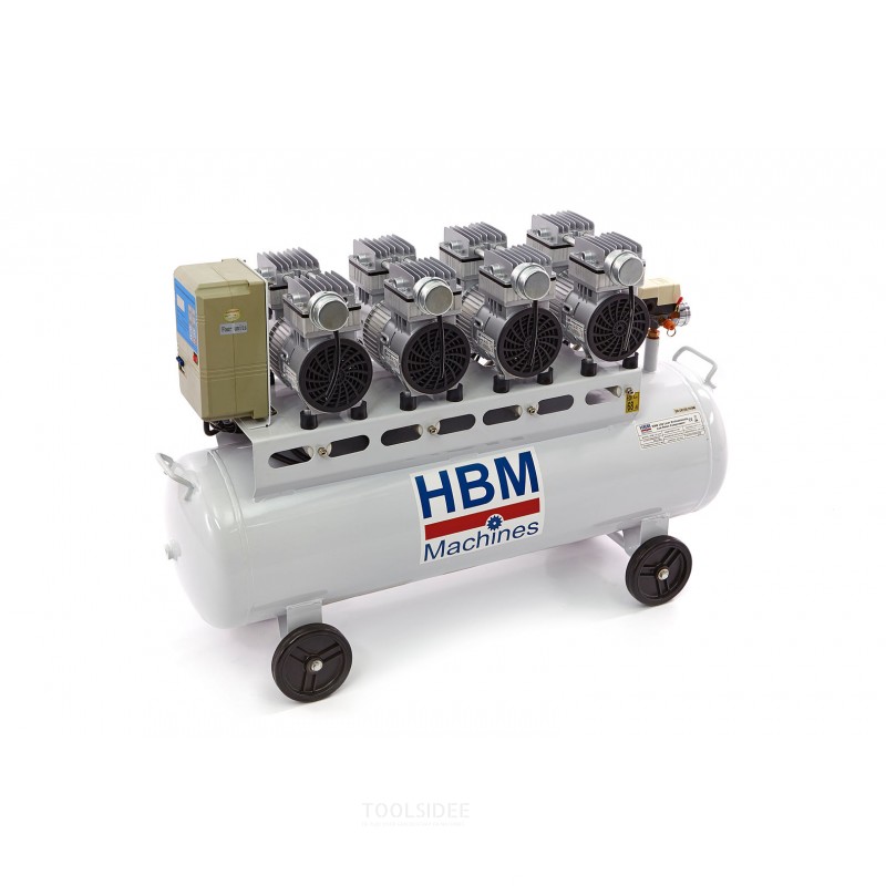 HBM 120 liter professionel støjsvag kompressor