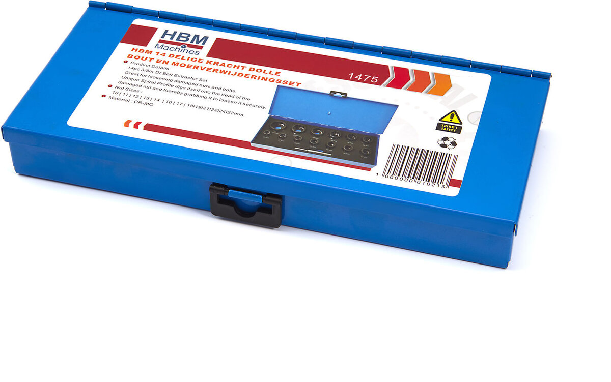 HBM 14 piece power crazy bolt and nut removal set HBM 14 piece power crazy bolt and nut removal set