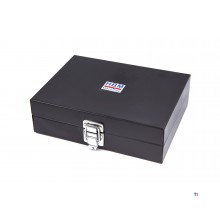 HBM 67-osainen teräsarja, joka sisältää kannet, porat ja pikavaihtoterän pidikkeet