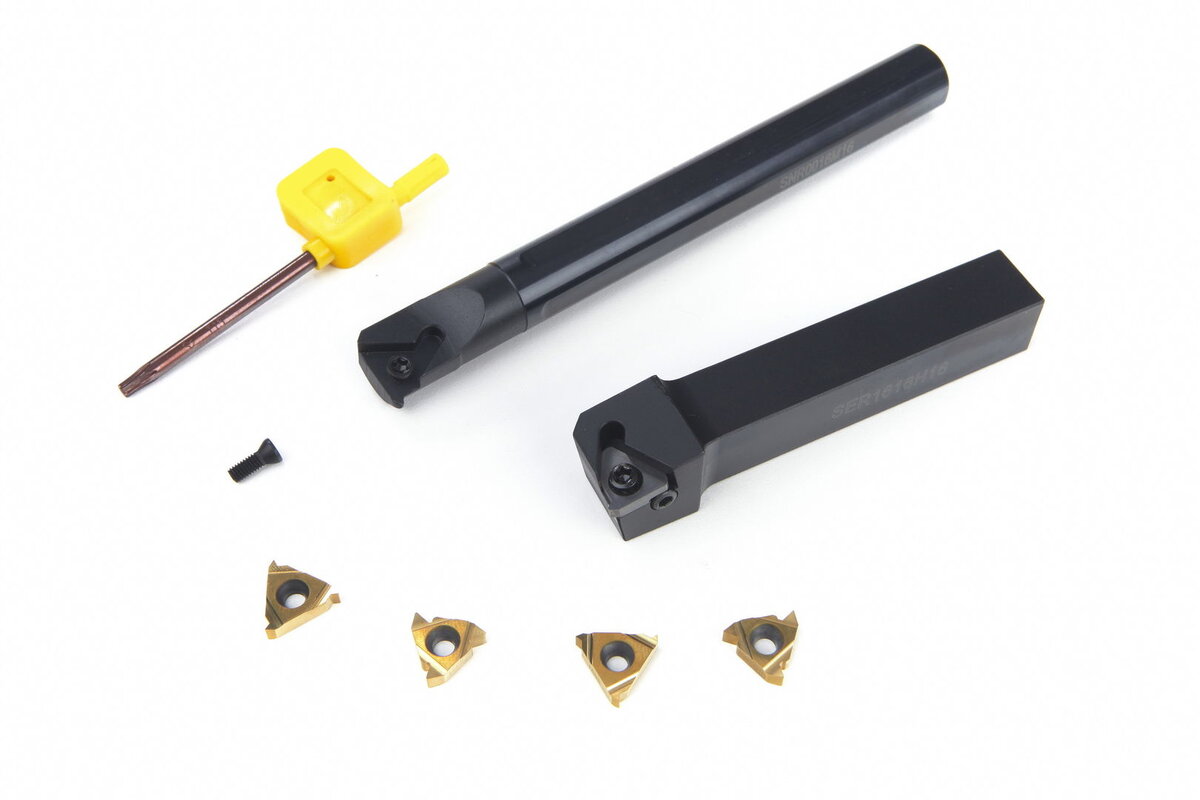 Hbm 9-delt indvendigt og udvendigt gevindskæreværktøjssæt med hm-indsatser