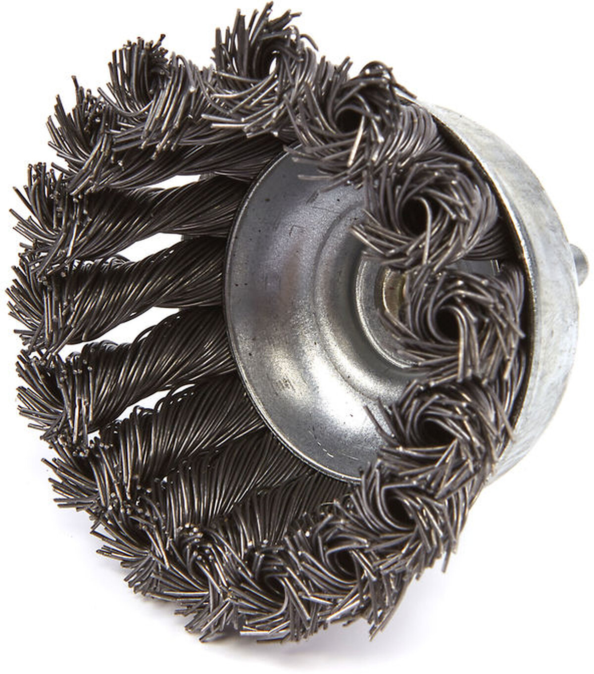 HBM 75 mm. cup brush with corrugated steel wire with 6 mm. recording