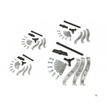 HBM 72 piece 2 and 3 arm pulley puller set 75/100/150/200 mm. HBM 72 piece 2 and 3 arm pulley puller set 75/100/150/200 mm.