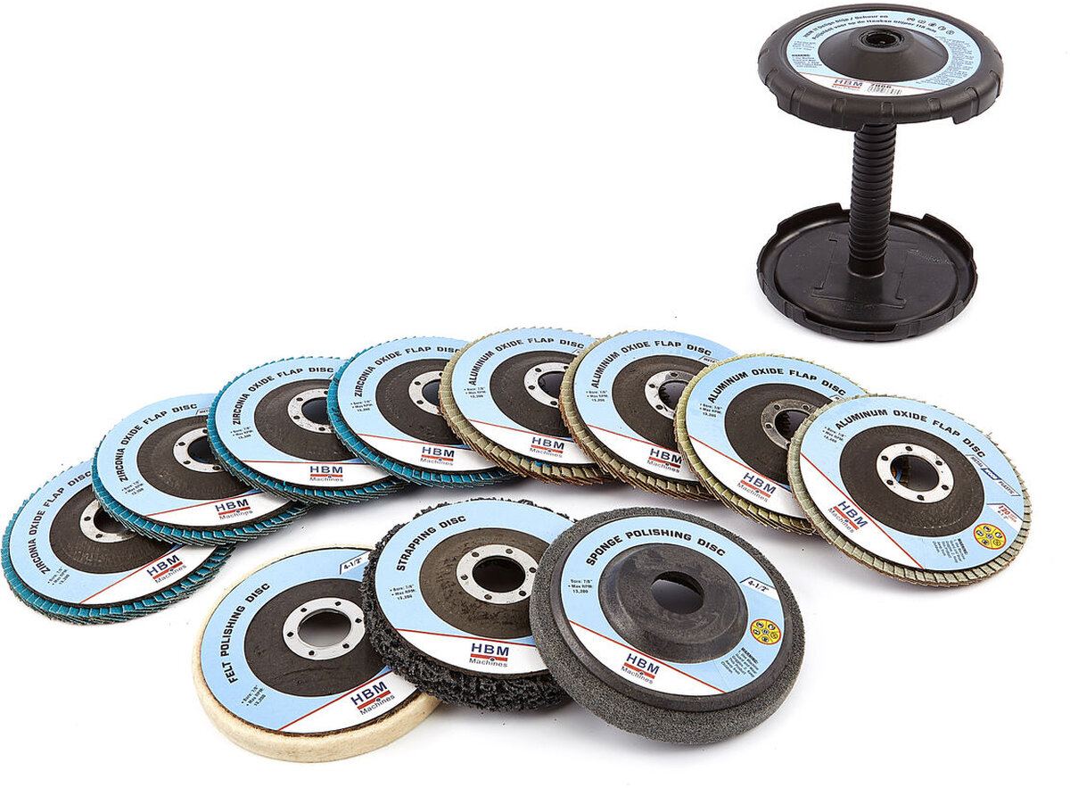 Hbm 11-delt slibning / slibning og poleringssæt til vinkelsliberen Hbm 11-delt slibning / slibning og poleringssæt til vinkelsliberen