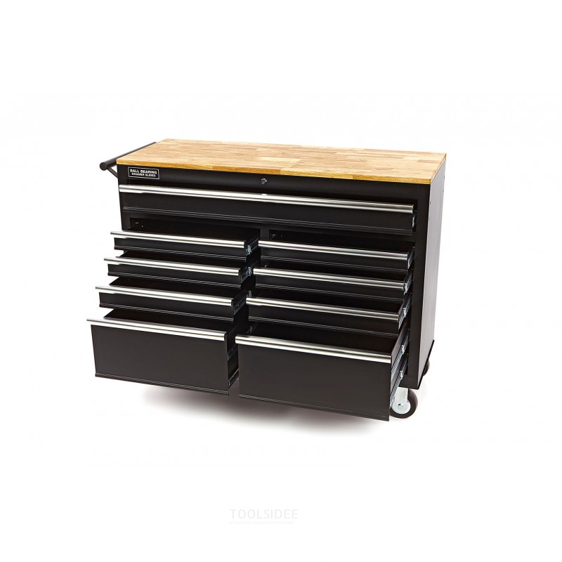 HBM 112 cm. mobile tool trolley, workbench with wooden worktop