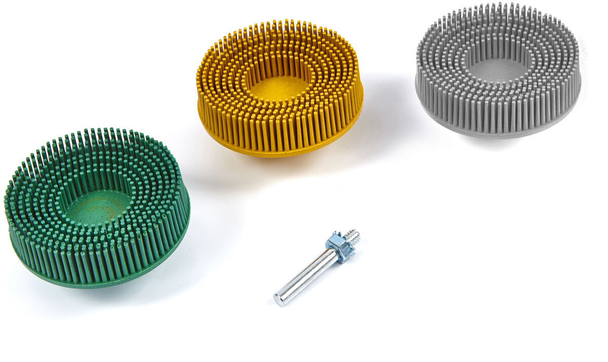 HBM 3-piece bristle disc set with 6 mm. stylus receptacle.