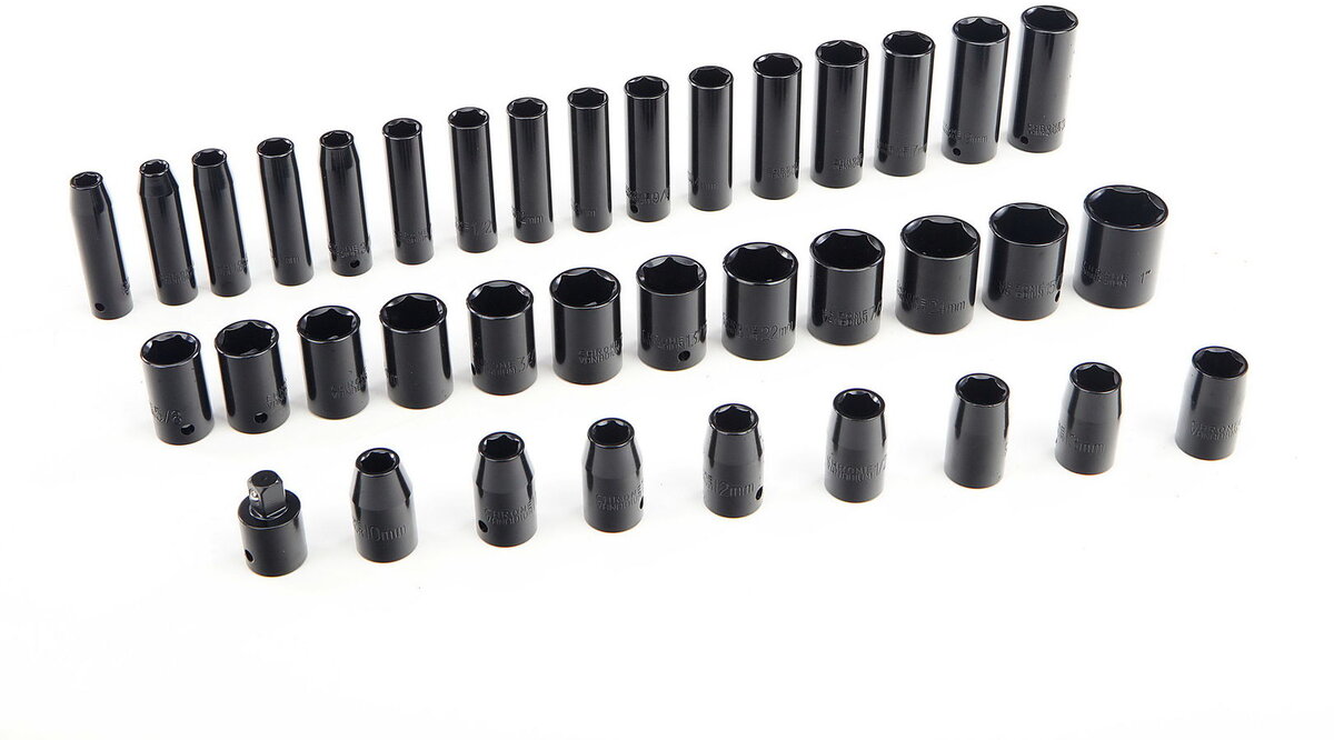 HBM 38 stykke lang og kort metrisk og engelsk strømuttakssett