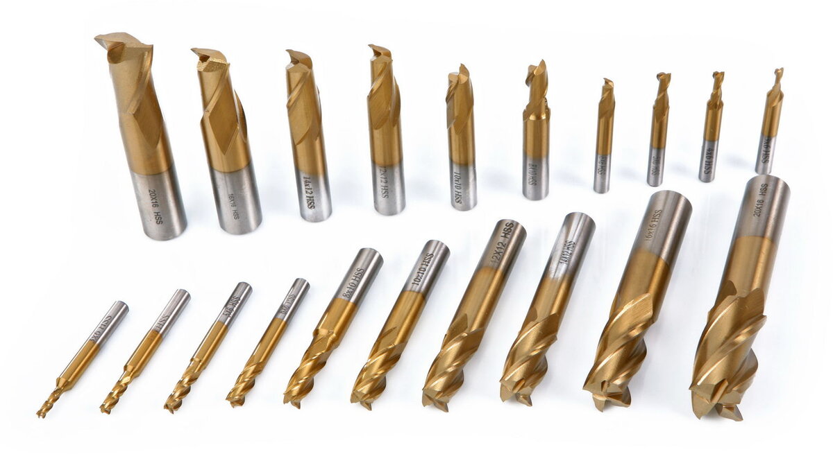 HBM 20 stykke HSS - Tinnbelagt fresesett Modell 1 HBM 20 stykke HSS - Tinnbelagt fresesett Modell 1