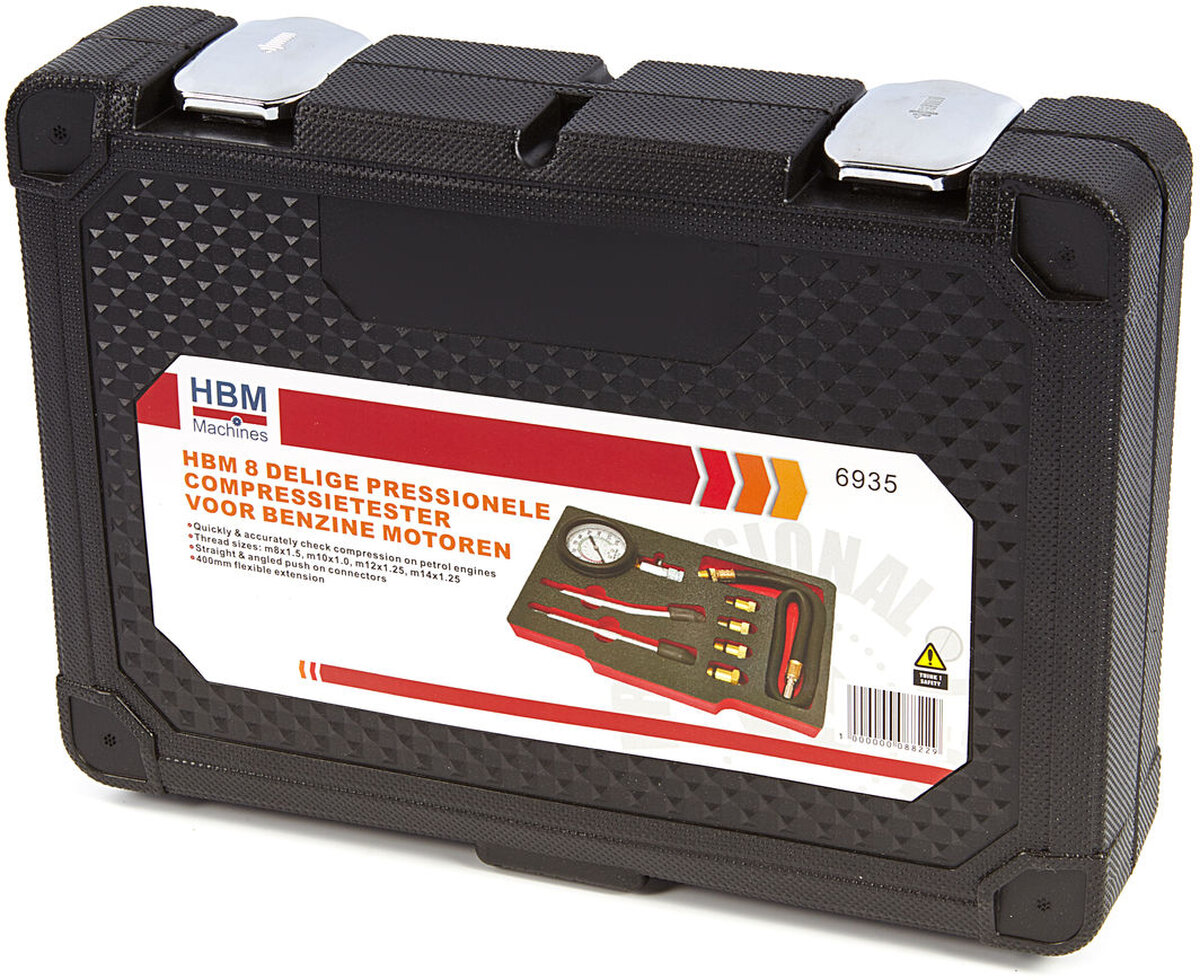 HBM 8-teiliges professionelles Kompressionsprüfgerät für Benzinmotoren