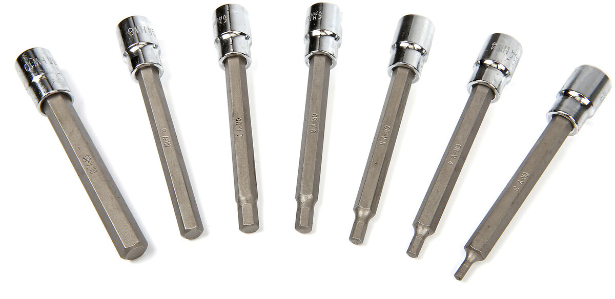 Hbm 7 stykke profi 3/8 ”lang sokkelsæt 3 - 10 mm model 2