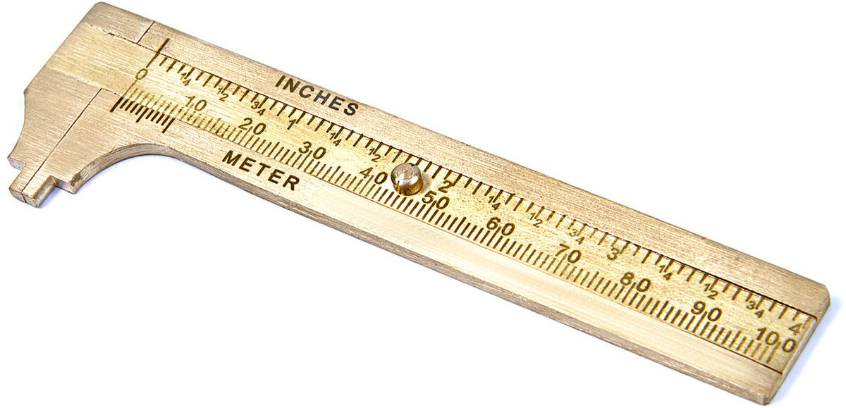 HBM Brass Analog Vernier Caliper 100 mm. HBM Brass Analog Vernier Caliper 100 mm.