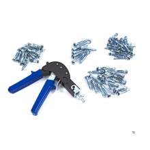 HBM 72-teiliges Hohlwanddübel-Set, Dübelset inkl. Montagezange