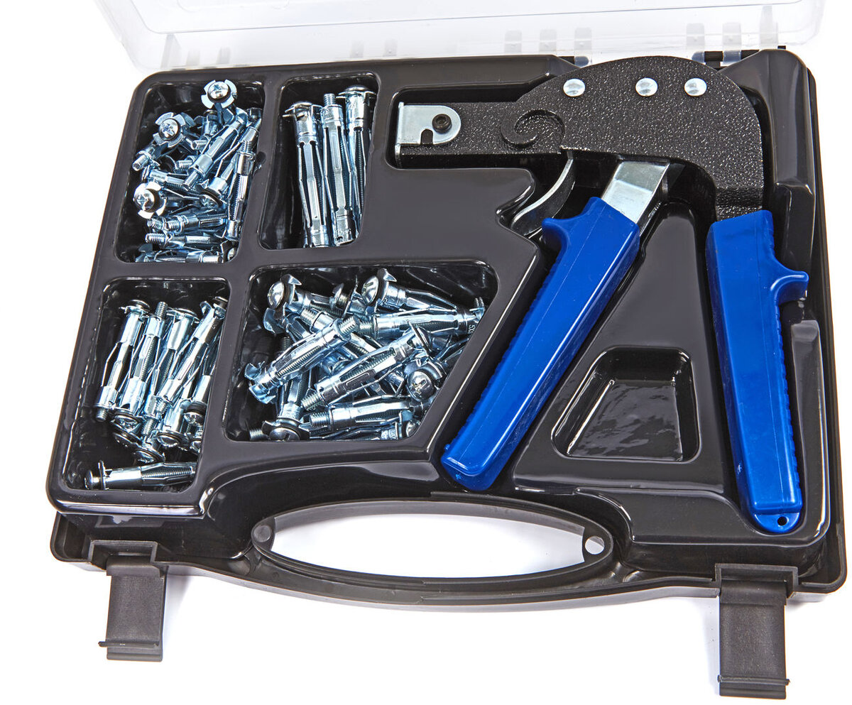 HBM 72-teiliges Hohlwanddübel-Set, Dübelset inkl. Montagezange