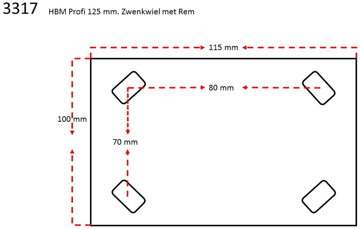 HBM profi 125 mm. swivel wheel with brake HBM profi 125 mm. swivel wheel with brake