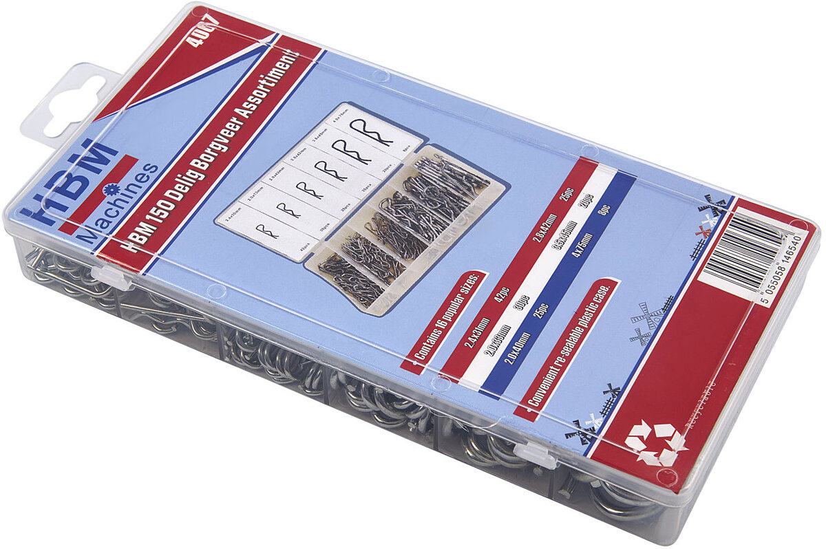  HBM 150-osainen lukkorengasvalikoima